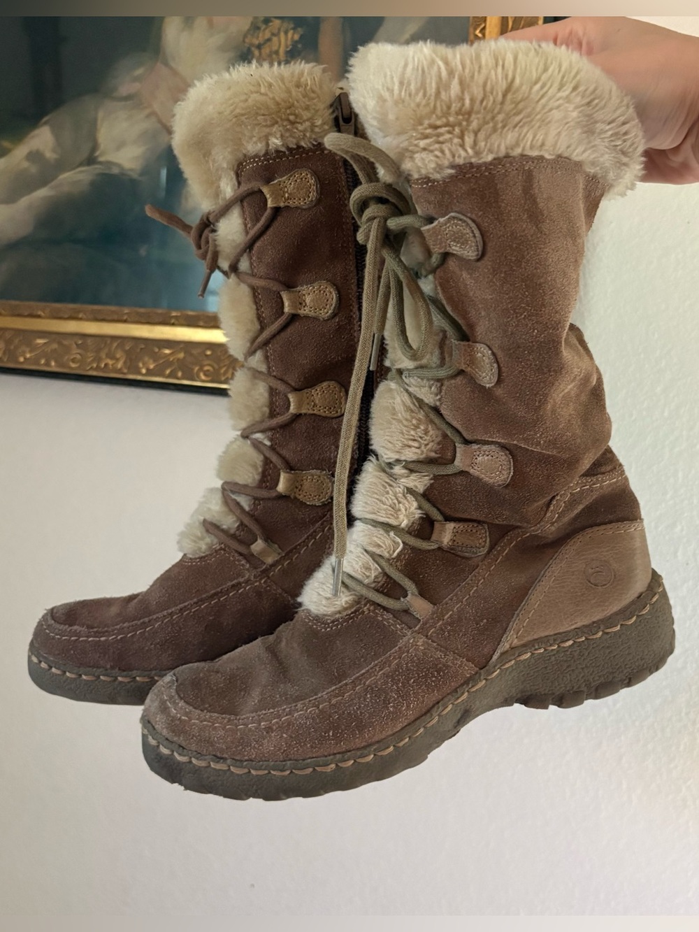 Faux Fur Leather Boots